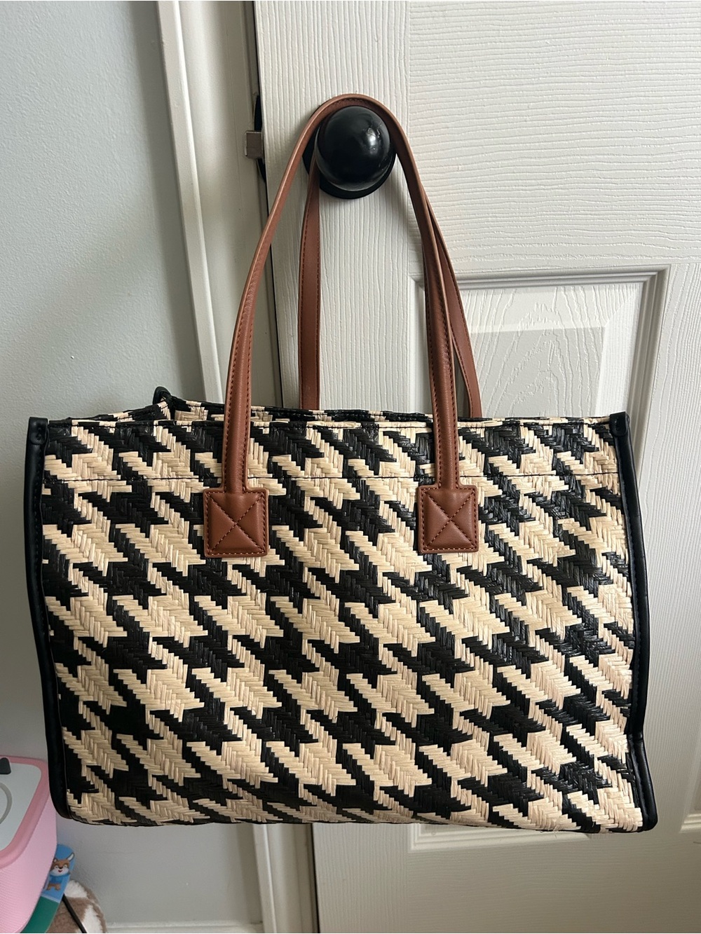 Vince Camuto Saly Houndstooth Check Tote $75